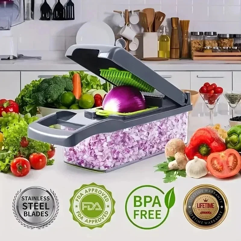 ProChef 16-in-1 Multifunctional Vegetable Chopper & Dicer – Onion & Food Grater, Slicer with Easy Clean & Compact Storage